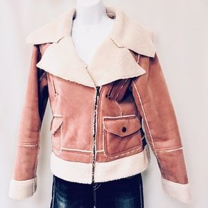 Women's Tan Shearling Jacket